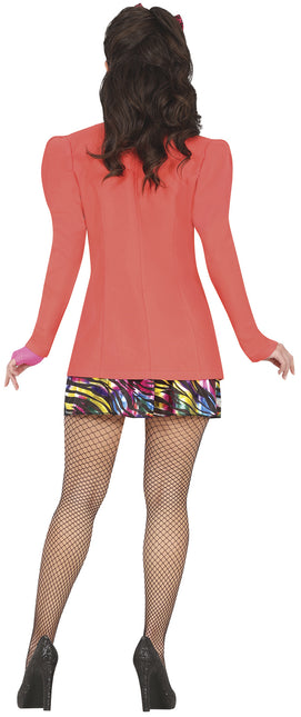 Neon 80S Kostym Regnbåge Dam