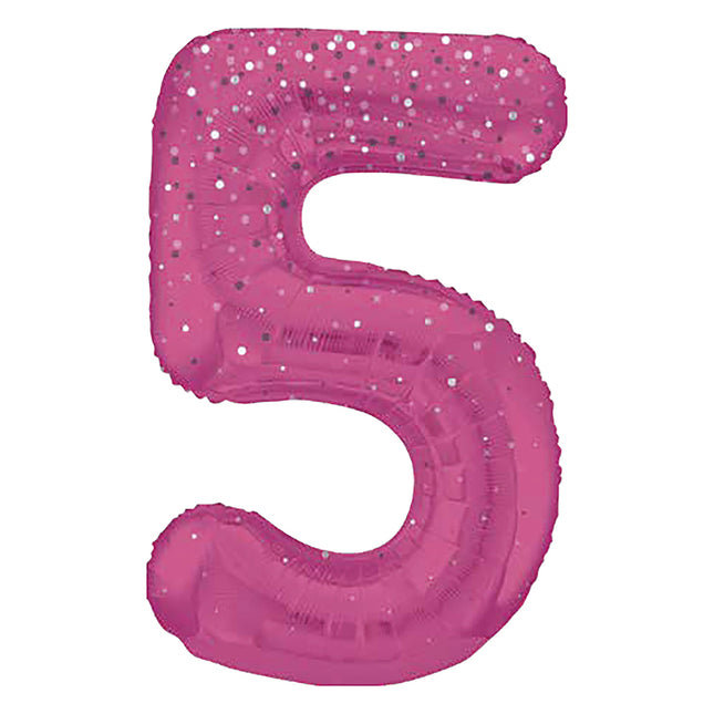 5-årsfigur Ballong Rosa prickar 86cm