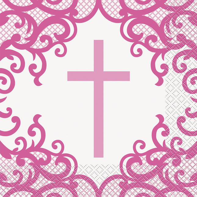 Servetter till dopkalaset Rosa 16st