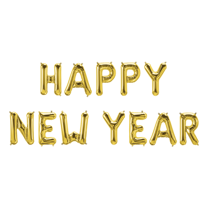 Gyllene ballonger Set Gott Nytt År 1,9m