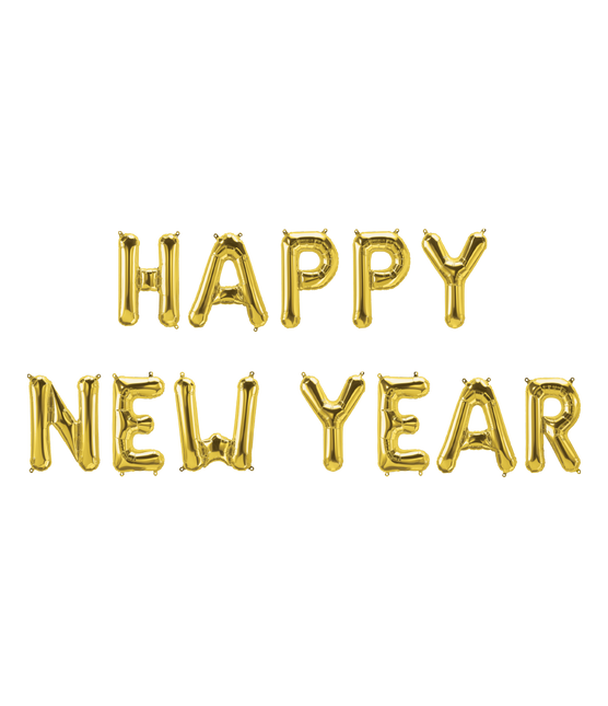 Gyllene ballonger Set Gott Nytt År 1,9m