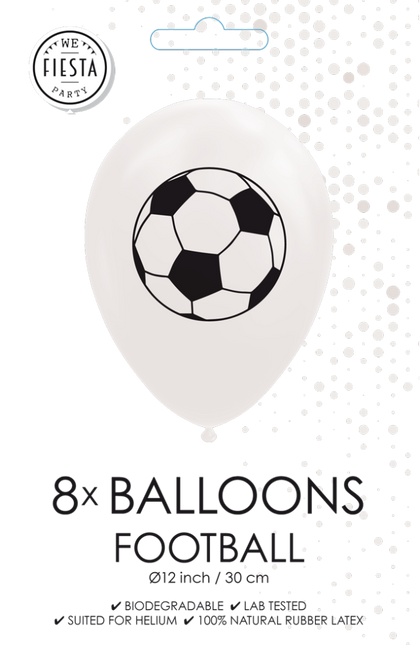 Vita fotbollsballonger 30,5cm 8st