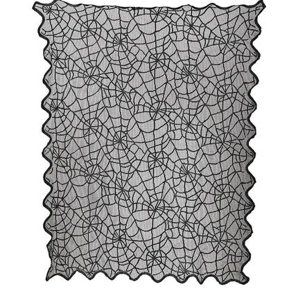 Svart Halloween bordsduk Spets 1m