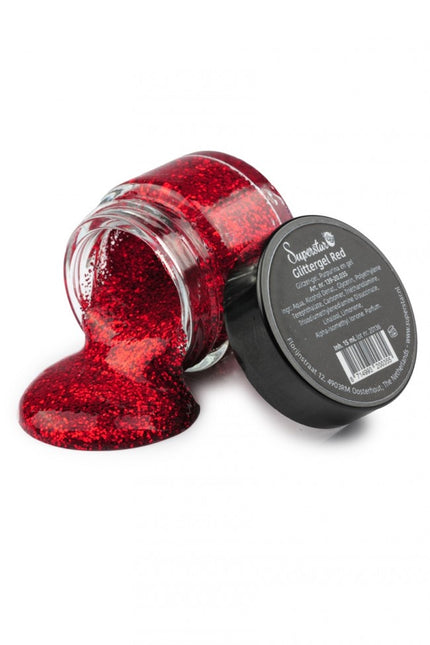 Röd glittergel