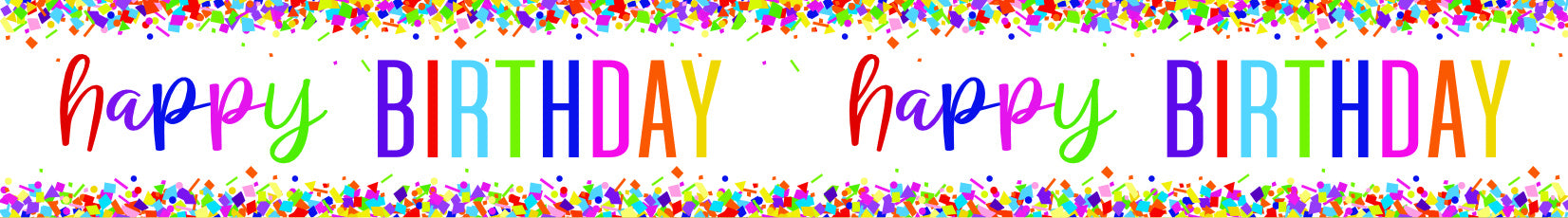 Happy Birthday-banner Färgad konfetti 2,74 m