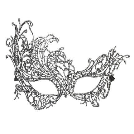 Silver ögonmask spets