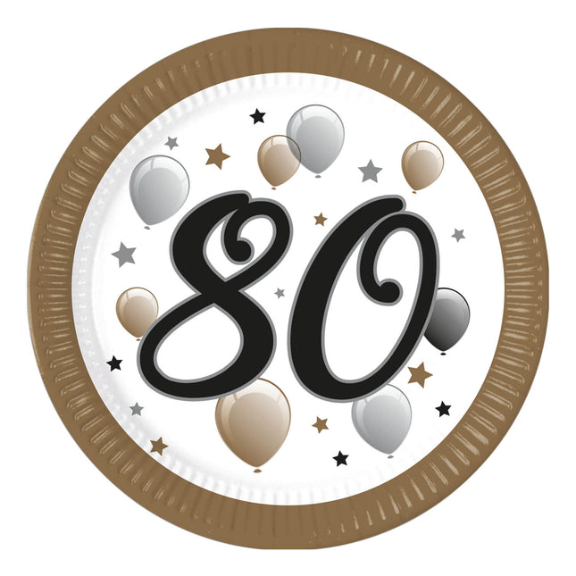 80 år skyltar Papper 23cm 8st