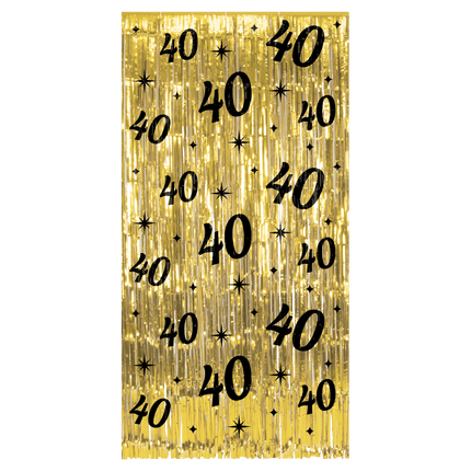 40 år Dörrgardin Guld Svart