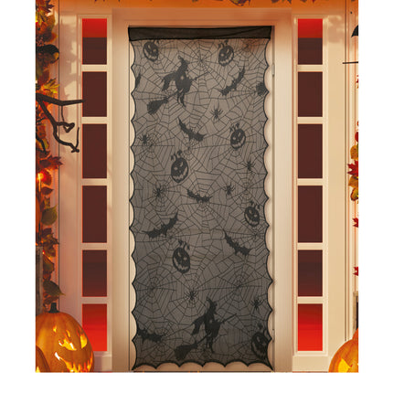 Svart Halloween Dörrgardin Spets 1,94m