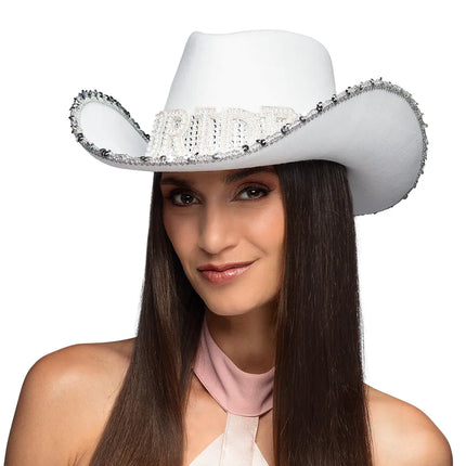 Bröllop Cowboyhatt Brud Glitter
