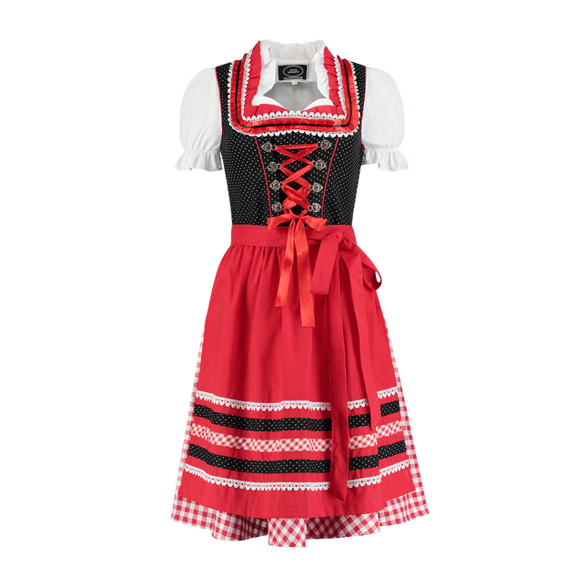Röd Vit Dirndl Klänning Oktoberfest Ladies Rutig