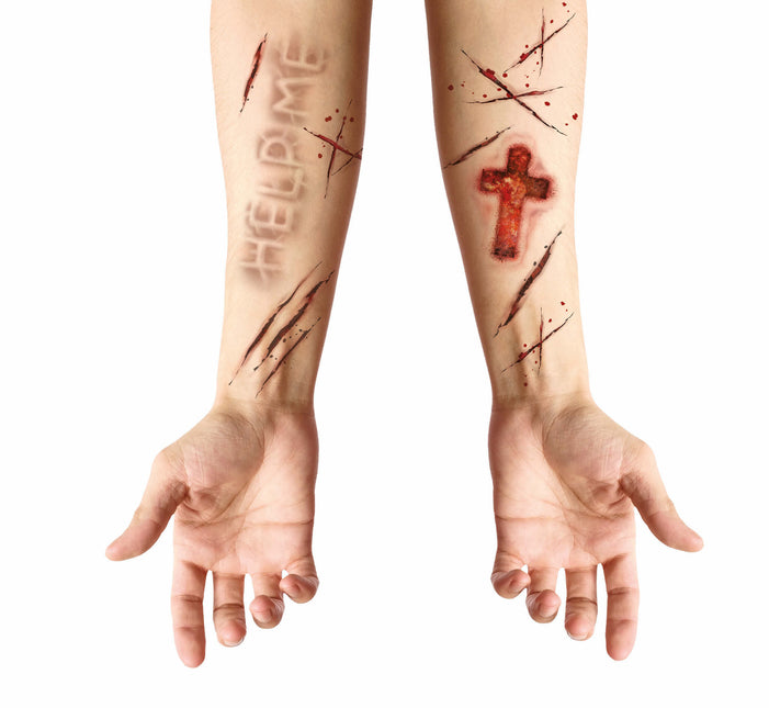 Halloween falska tatueringar besatta
