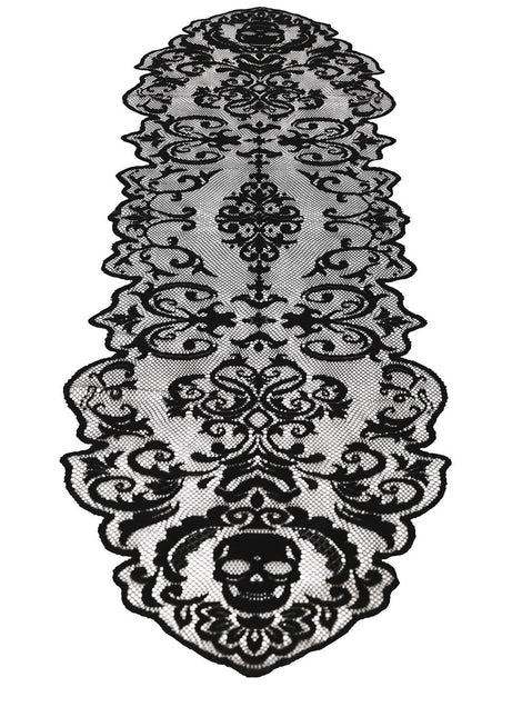 Svart Halloween Bordsduk Spets 180cm