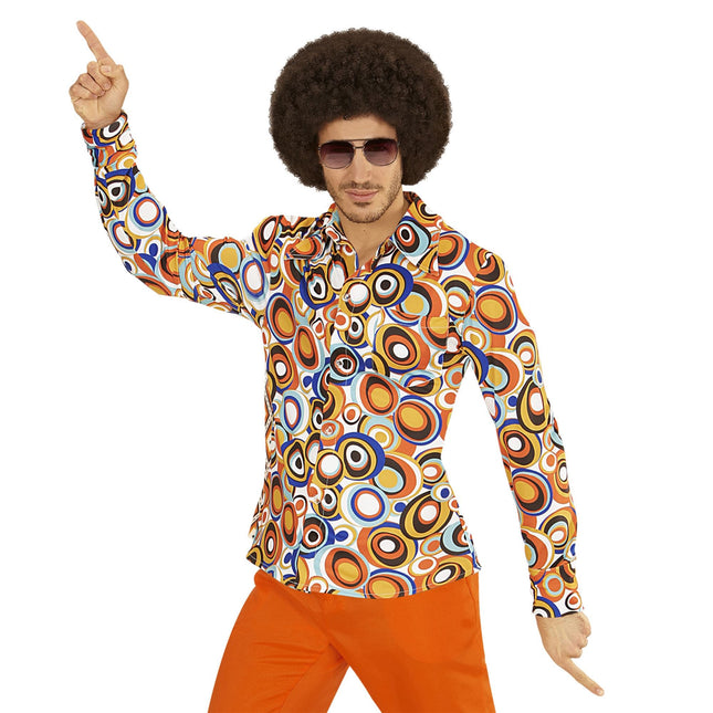 Disco 70S Blus Blå Orange Herr