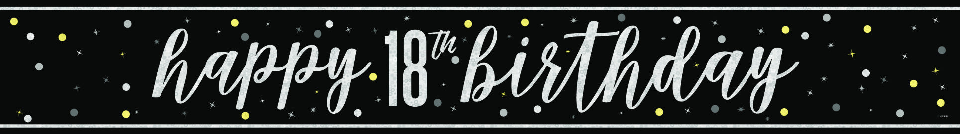 Happy Birthday-banner svart 18 år 2,74 m