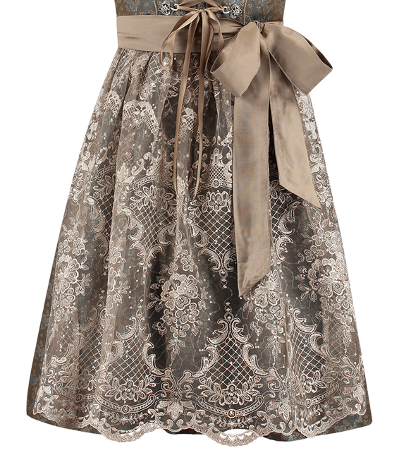 Grön Dirndlklänning Oktoberfest Ladies Jaquard