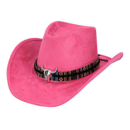 Rosa cowboyhatt Luxe
