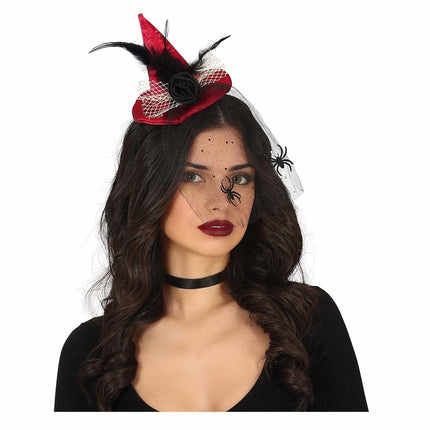 Rött Halloween hårband Häxhatt