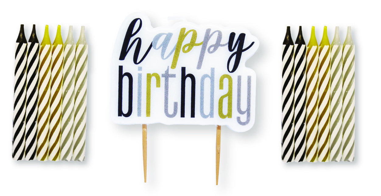 Happy Birthday-ljus färgade 13st