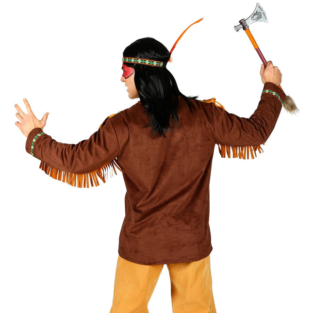 Indisk Skjorta Män Med Fjäder Hårband