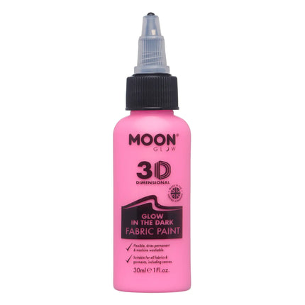 Moon Glow Glow Glow in the Dark Tygfärg Rosa 30ml