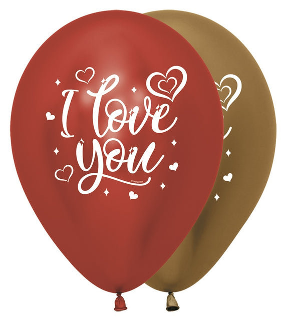 Ballonger I Love You Sparkly Reflex Mix 30cm 25st