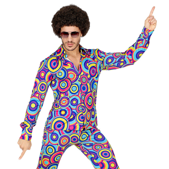 Disco 70S Blus Blå Bubblor för män