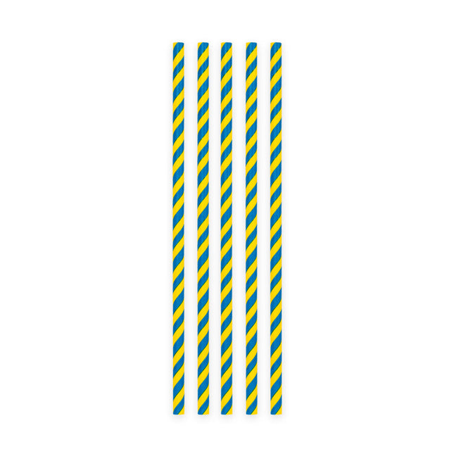 Blå Gula Sugrör Kartong 20st
