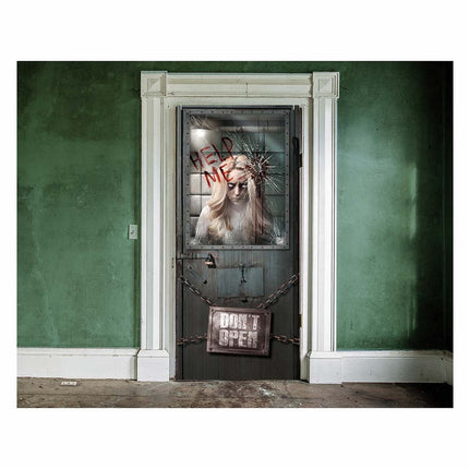 Halloween Dörraffisch Psykiatrisk 120cm x 79cm