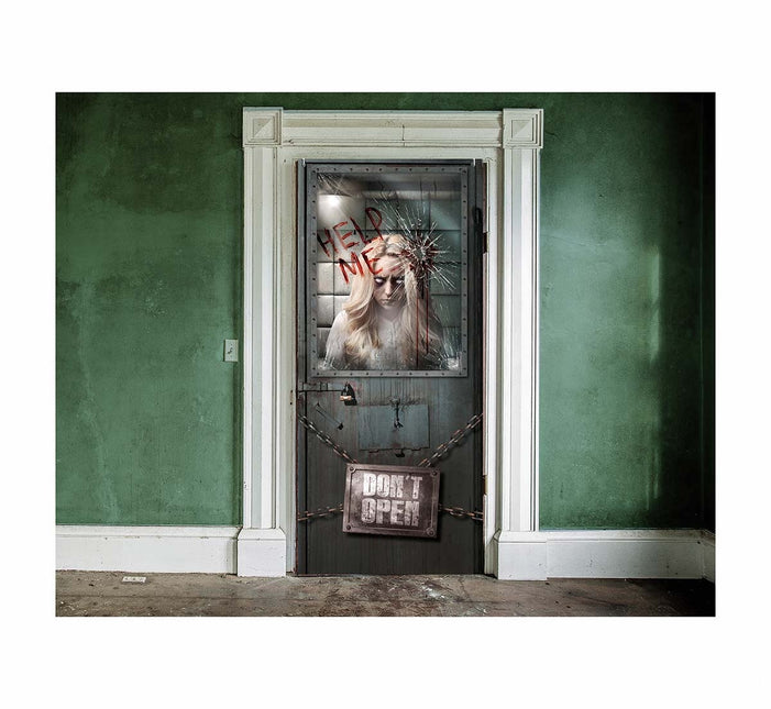 Halloween Dörraffisch Psykiatrisk 120cm x 79cm