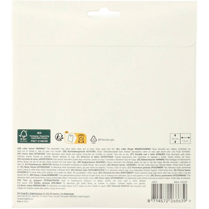 Happy Birthday Bokstavsgirlang Färgad stjärna 1,5m