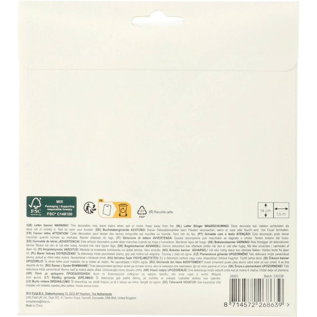 Happy Birthday Bokstavsgirlang Färgad stjärna 1,5m