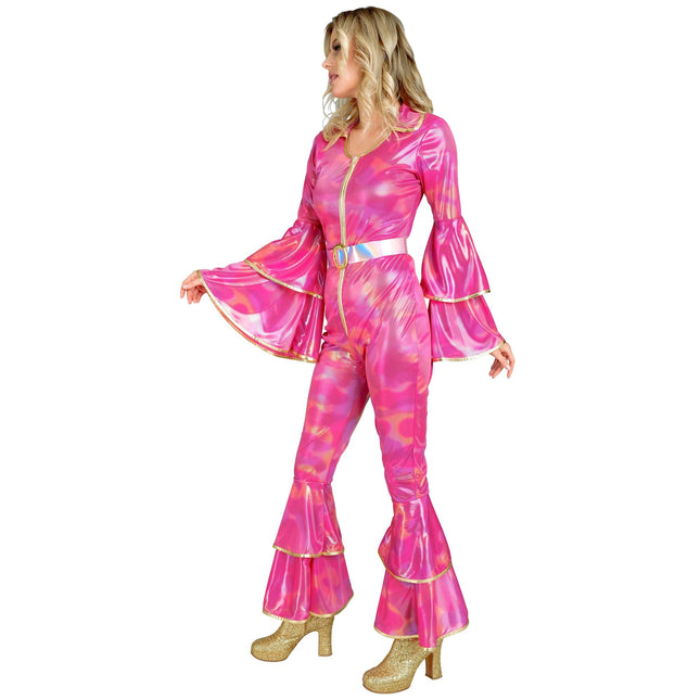 Disco 70S Jumpsuit Rosa Dam