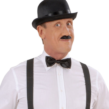 Svart falsk mustasch 1 st