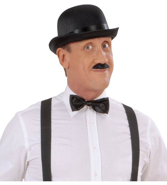 Svart falsk mustasch 1 st