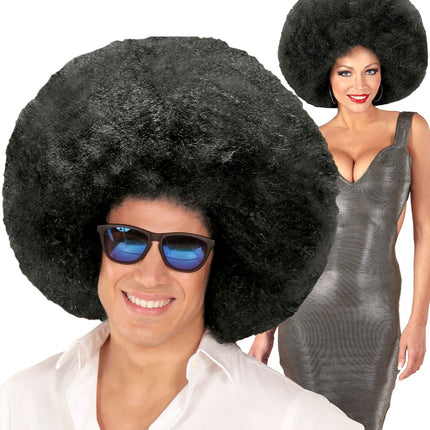 Svart peruk Afro Extra Stor