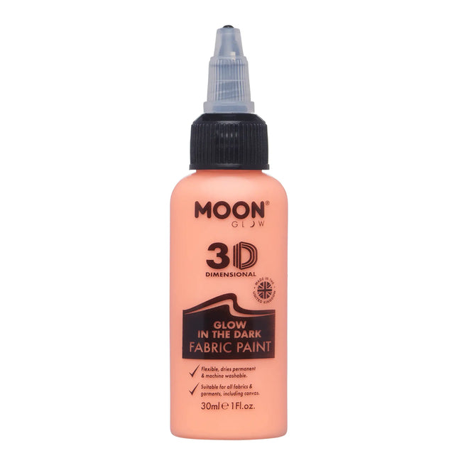 Moon Glow Glow Glow in the Dark Tygfärg Orange 30ml