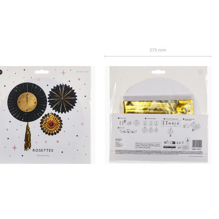 Nyårsafton Hängande Dekoration Klocka 3st