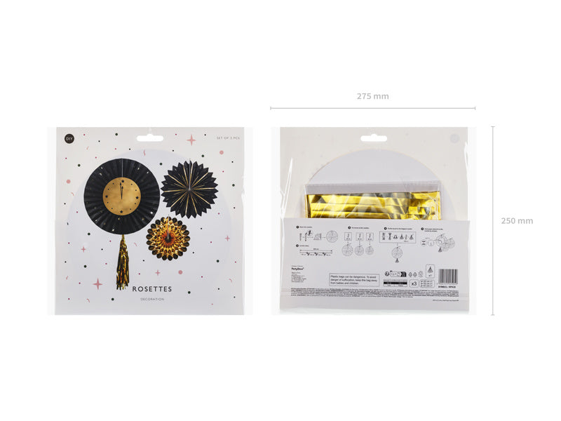 Nyårsafton Hängande Dekoration Klocka 3st