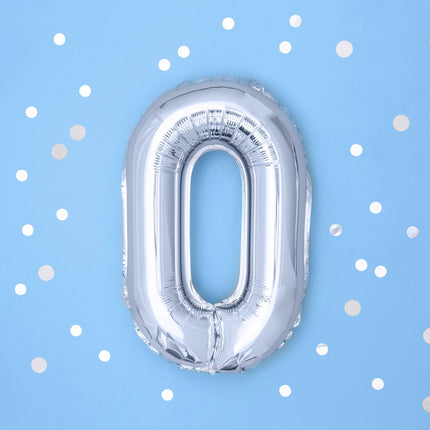 0 År Figur Ballong Silver 35cm