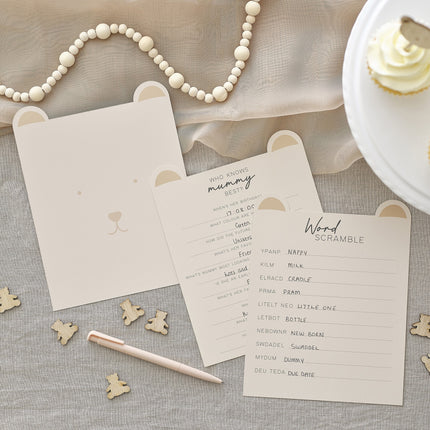 Baby Shower Kortspel Teddy 20st