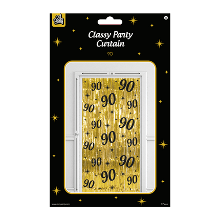 90 år Dörrgardin Guld Svart