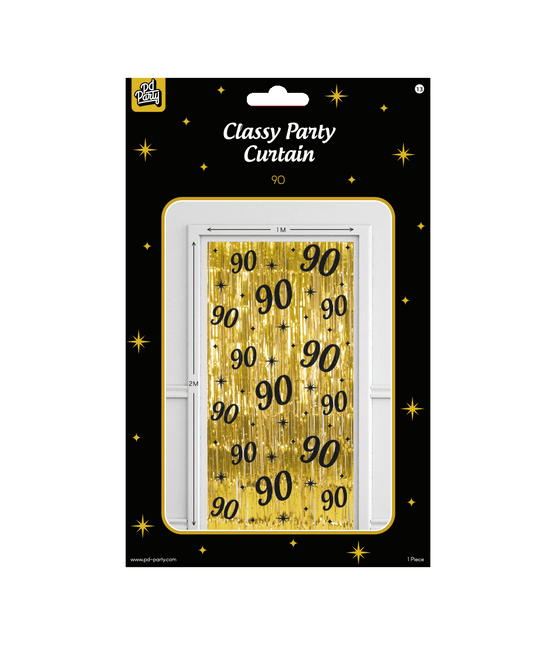 90 år Dörrgardin Guld Svart