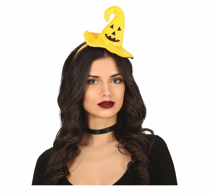 Orange Halloween hårband Häxhatt