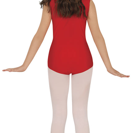 Flicka Röd Gymnastikdräkt Ärmlös