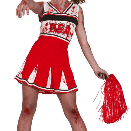 Zombie Halloween Kostym Cheerleader Dam