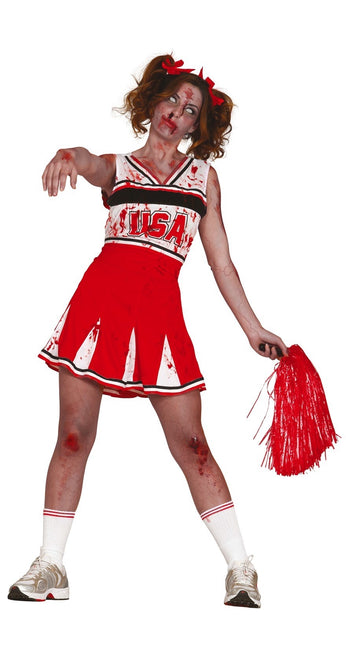 Zombie Halloween Kostym Cheerleader Dam