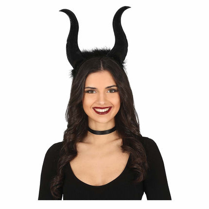 Svart Halloween hårband Djävulens horn