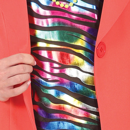 Neon 80S Kostym Regnbåge Dam