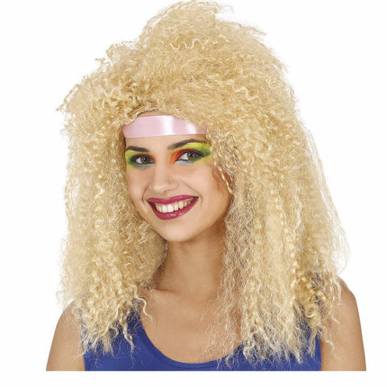 Blond peruk lockar